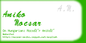 aniko mocsar business card